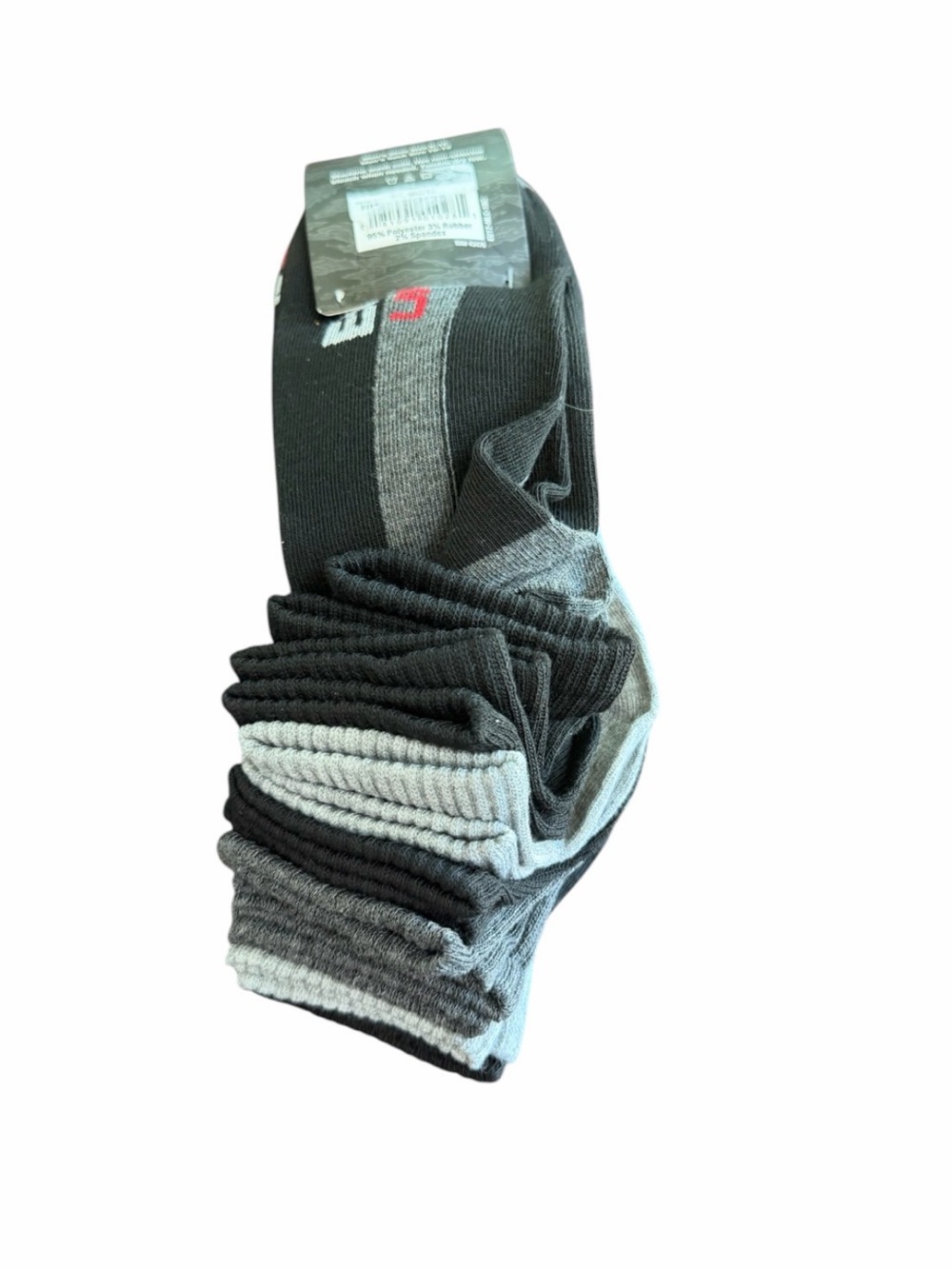 Ecko Unlimited Gray & Black Men's Athletic Quarter Socks - 10 Pair - Picture 2 of 2
